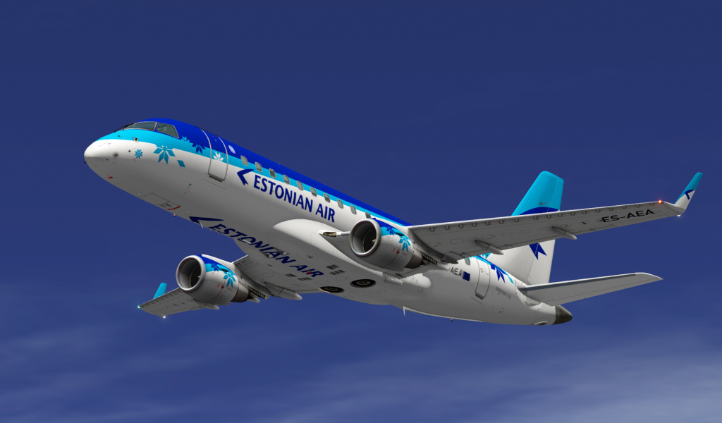 Полет Embraer 170 эстонской авиакомпании Estonian Air 