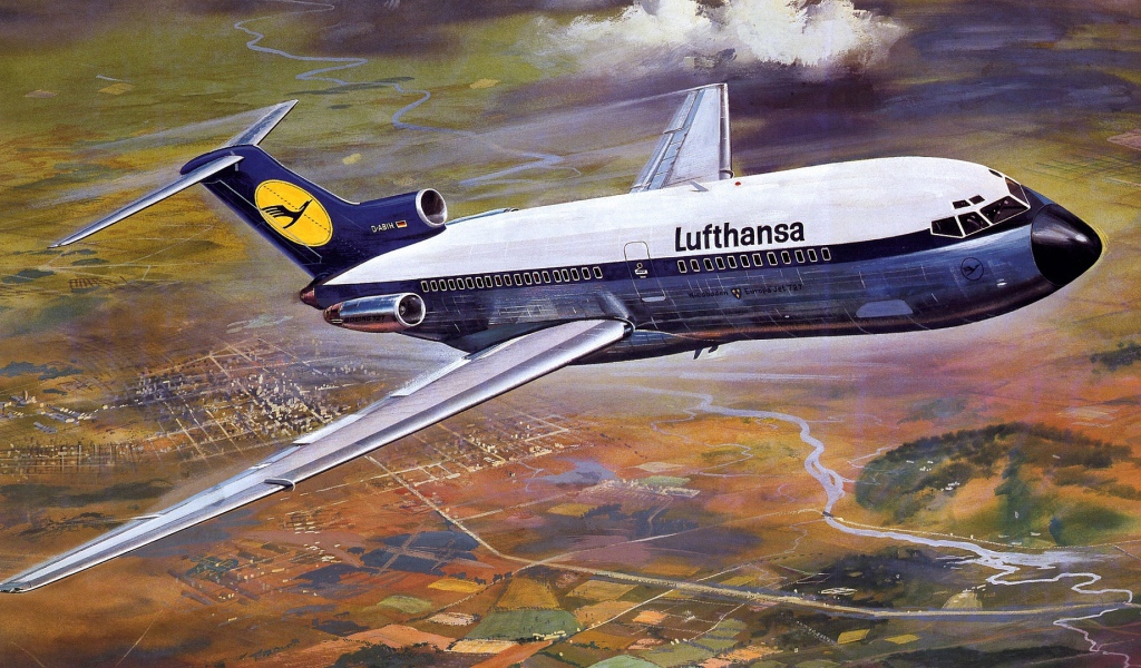 Лайнер Boeing 727 авиакомпании Lufthansa 