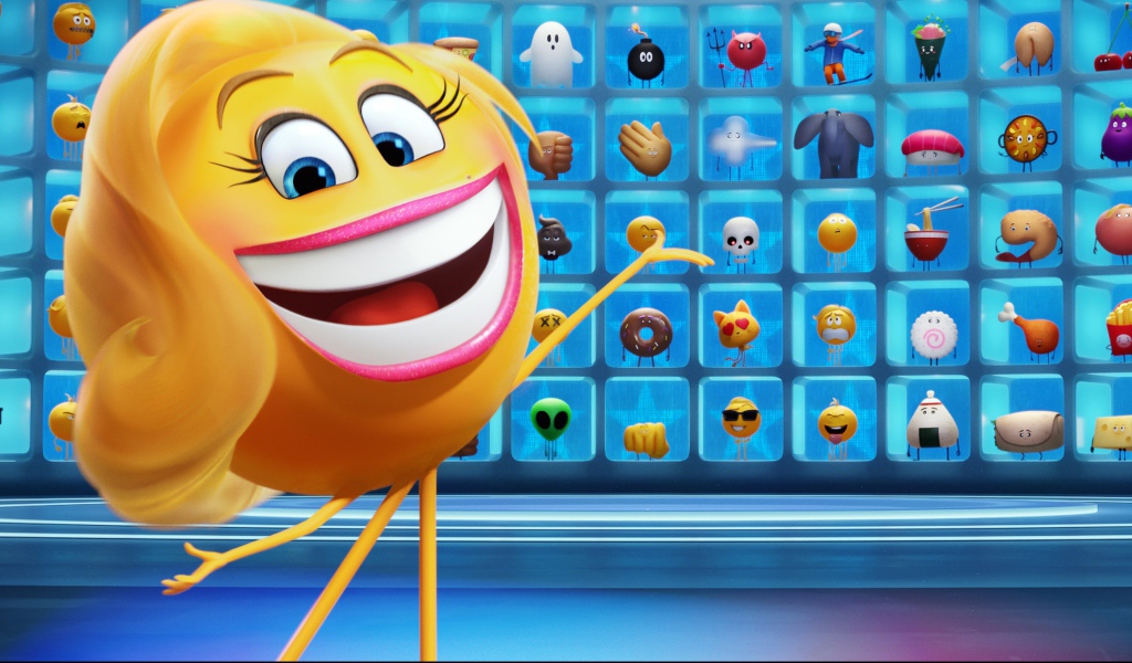 Улыбающийся смайл персонаж мультфильма Эмодзи. Вырази себя, 2017