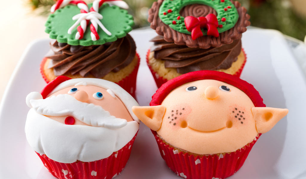 Праздничные капкейки на Новый год и Рождество