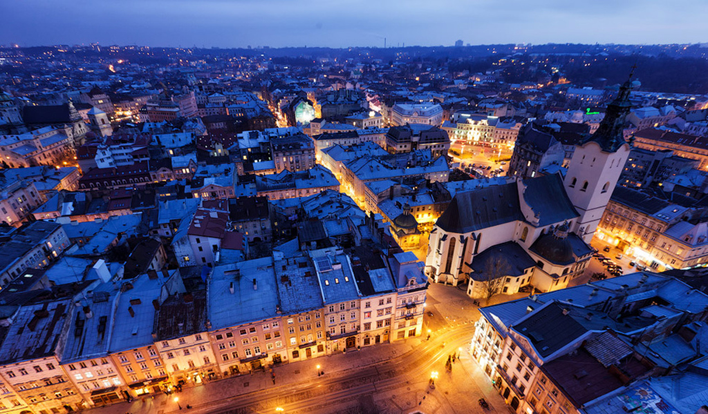 Панорама вечернего Львова 