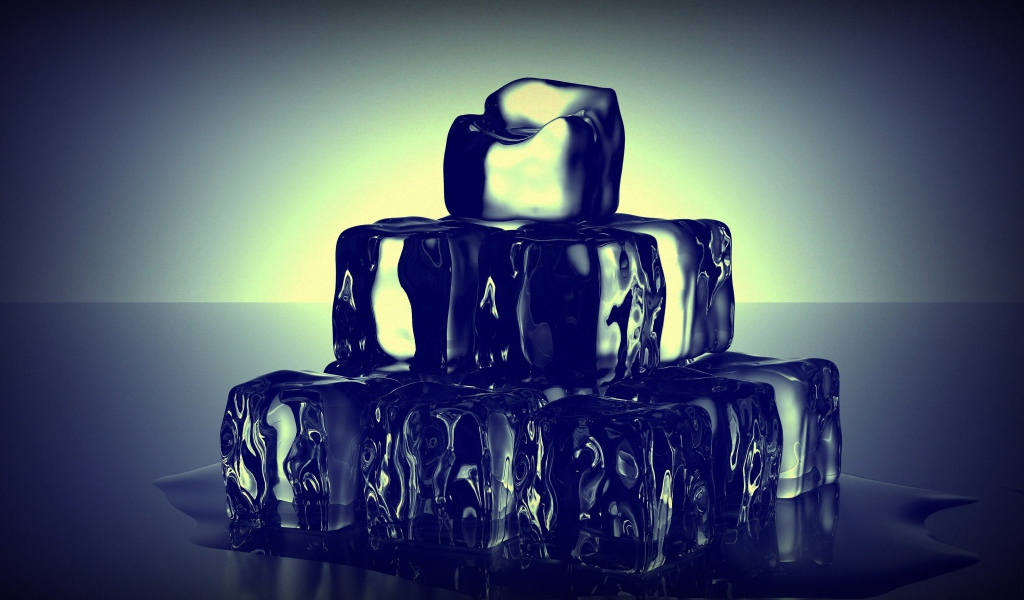 Пирамида их подтаявших кубиков льда 