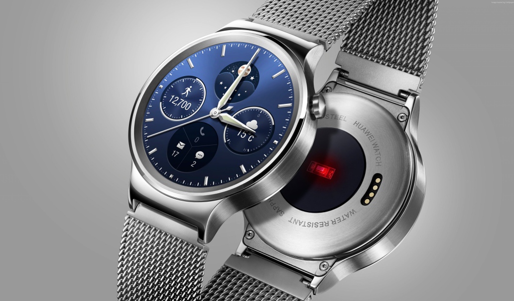 Умные часы  Huawei Watch 2 на сером фоне, 2017