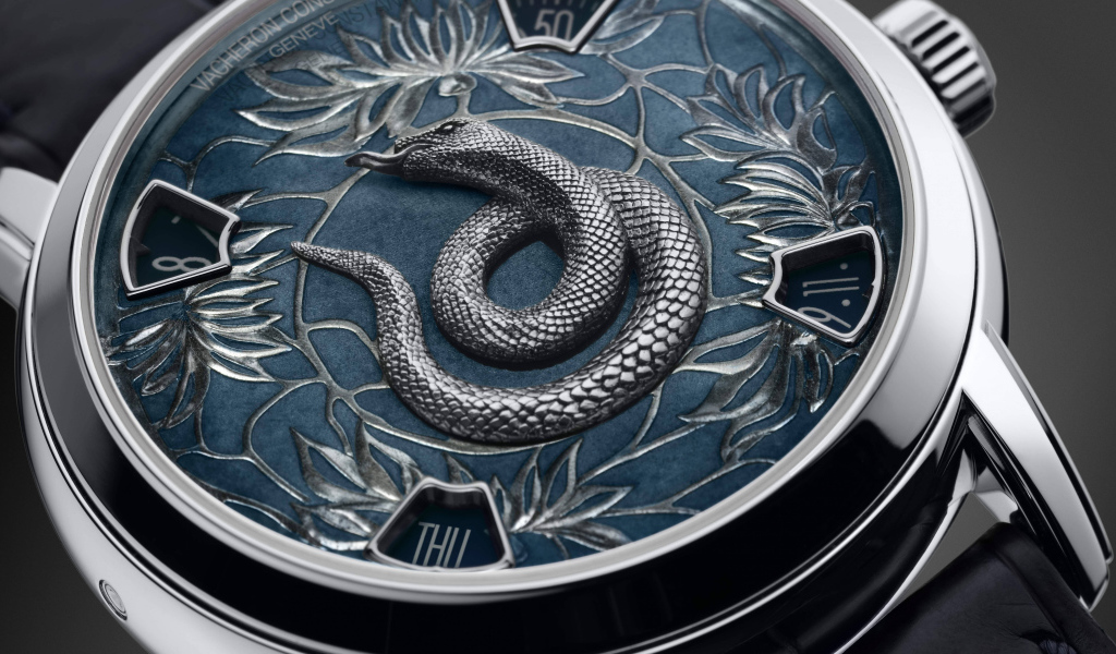 Стильные часы Vacheron Constanin со змеей на циферблате