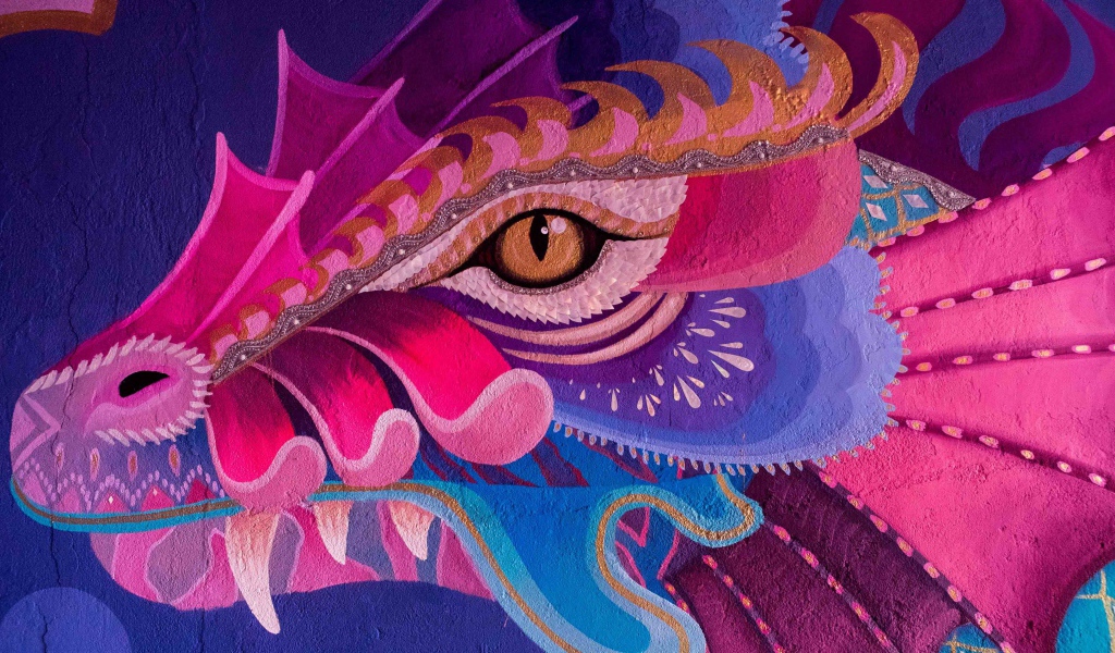 Нарисованная голова дракона