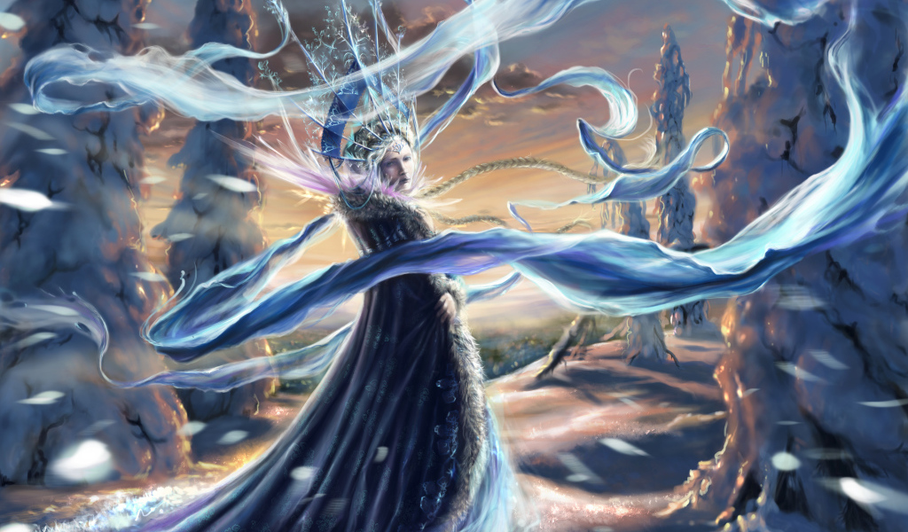 Красивая снежная королева фэнтези