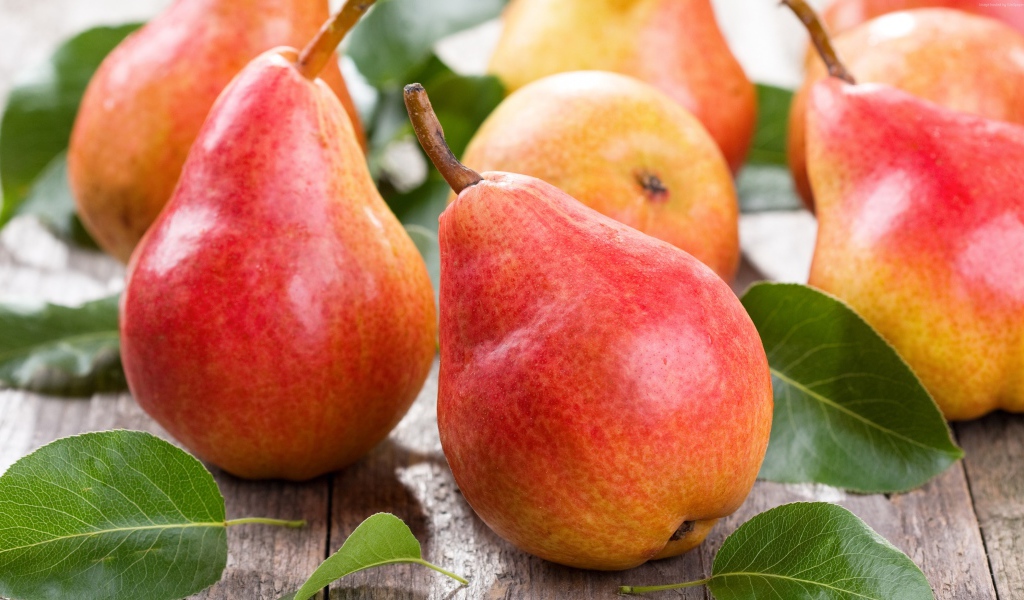 Зрелые аппетитные красные груши