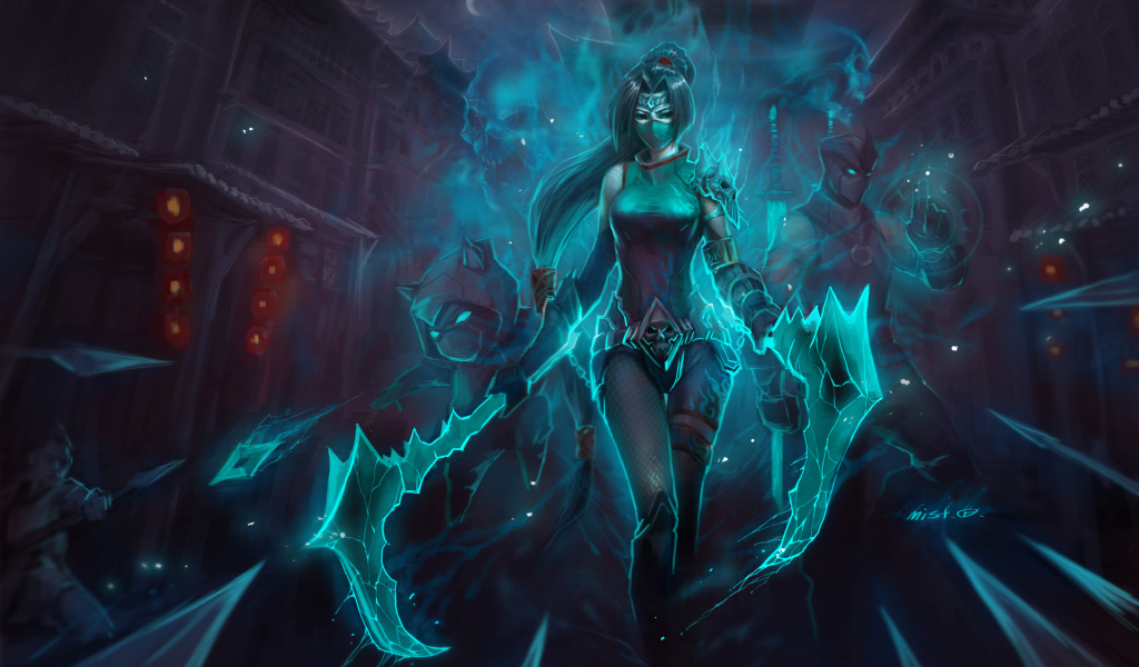 Акали Кулак тени персонаж игры Лига легенд 