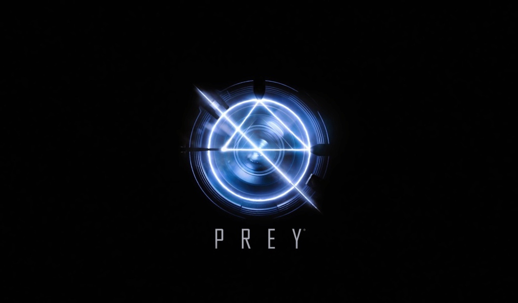 Логотип игры Prey 2017 на черном фоне