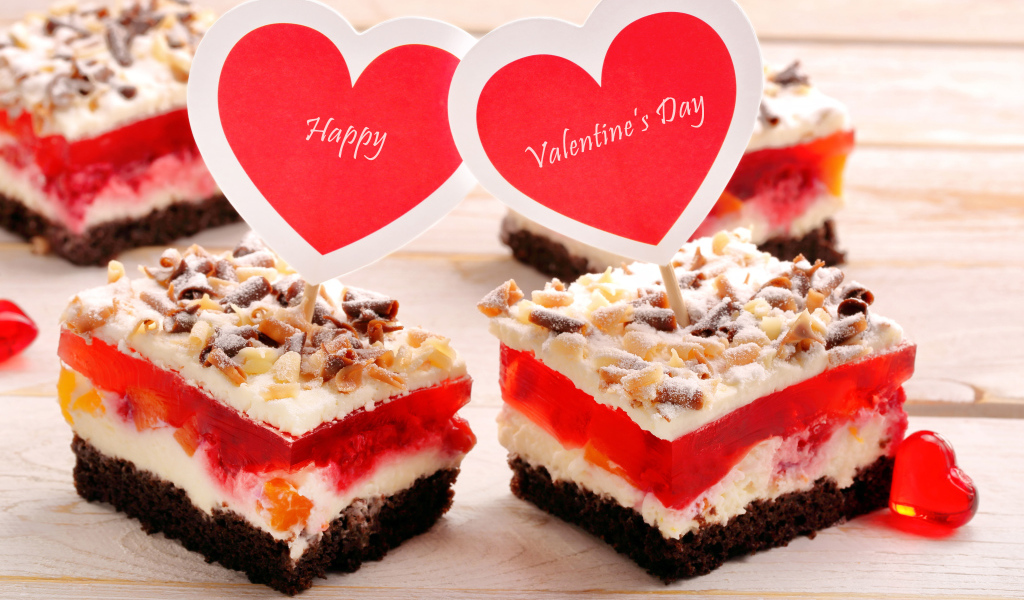 Пирожные с желе на День Святого Валентина