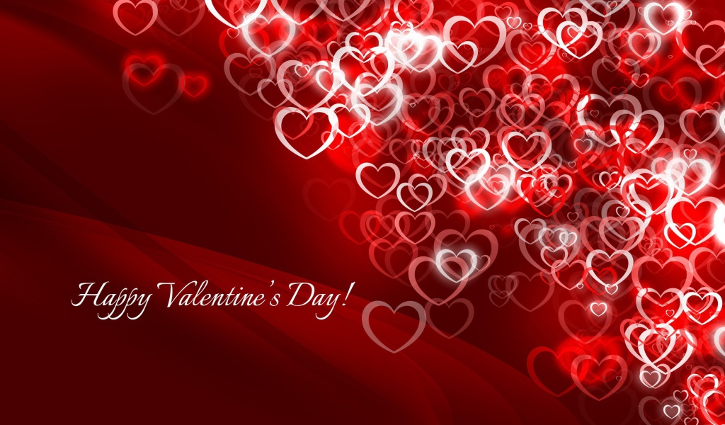 Открытка с сердечкам на День Святого Валентина 