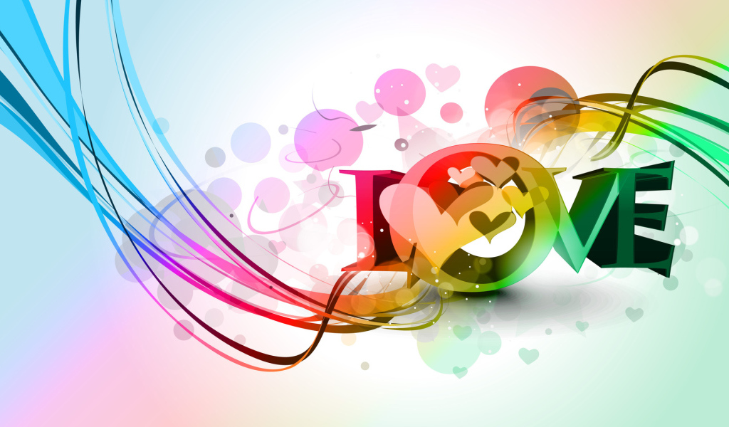 Красочная надпись Любовь 