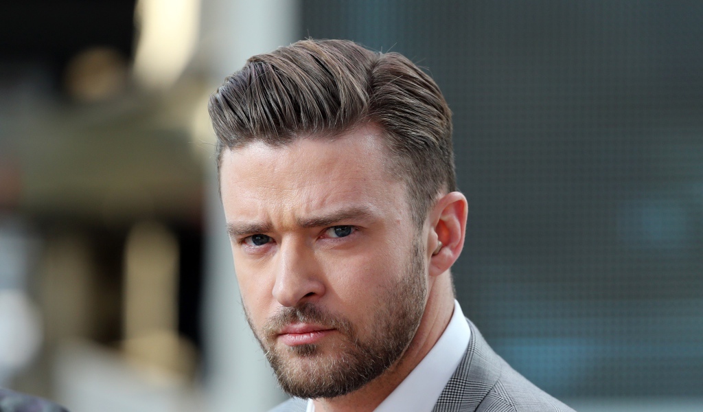 Actor Justin Timberlake with a serious look