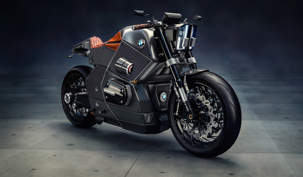 Стильный черный мотоцикл BMW Urban Racer