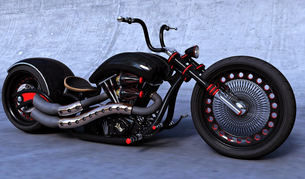 Стильный черный мотоцикл Harley-Davidson