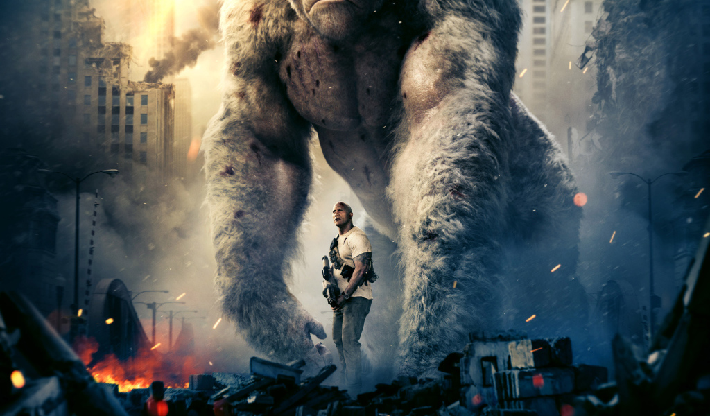 Poster of the new movie Rampage, 2018