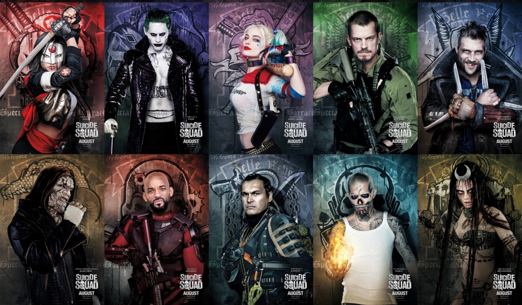 Главные герои фильма Отряд самоубийц 