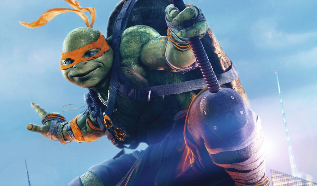 Черепашка Микеланджело персонаж фильма Черепашки-ниндзя 2 