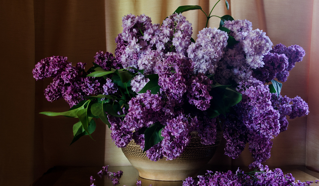 Букет сирени в вазе на столе