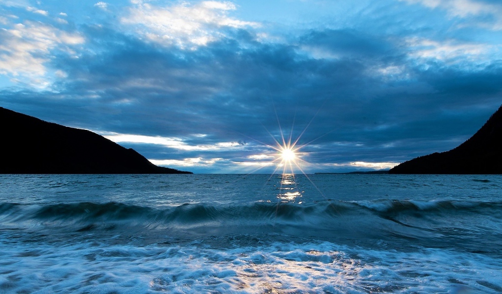 Закат летнего солнца над океаном