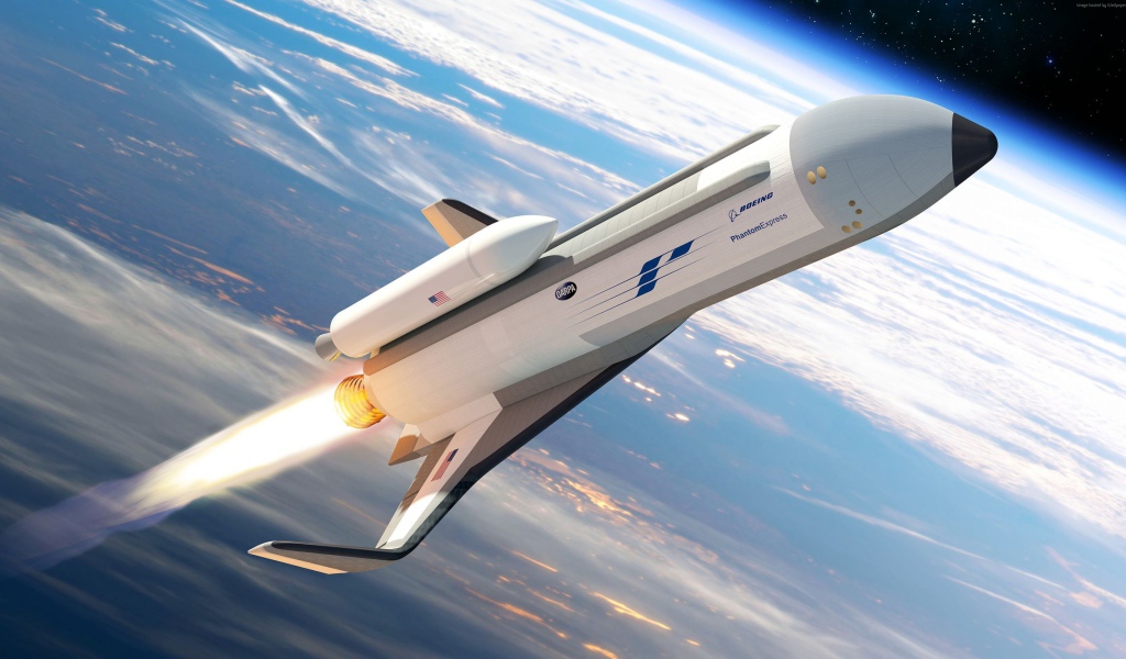 Экспериментального космический самолет Phantom Express в космосе