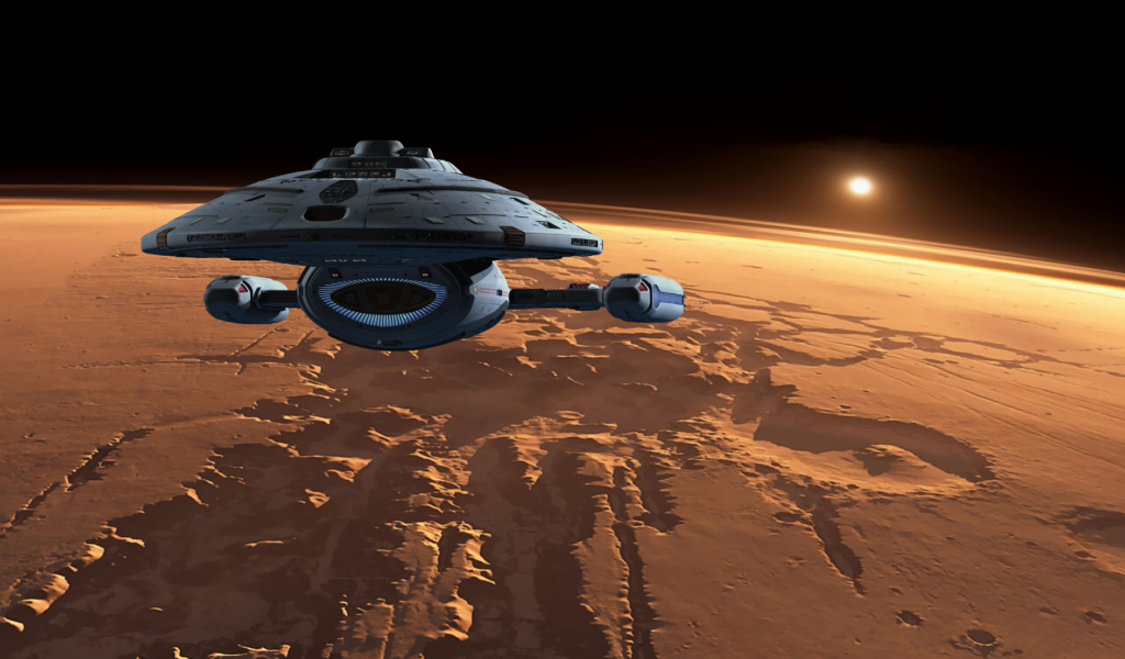 Космический корабль летит на Марс 