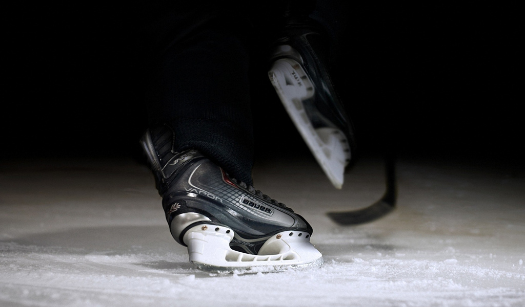 Bauer Hockey skates on ice