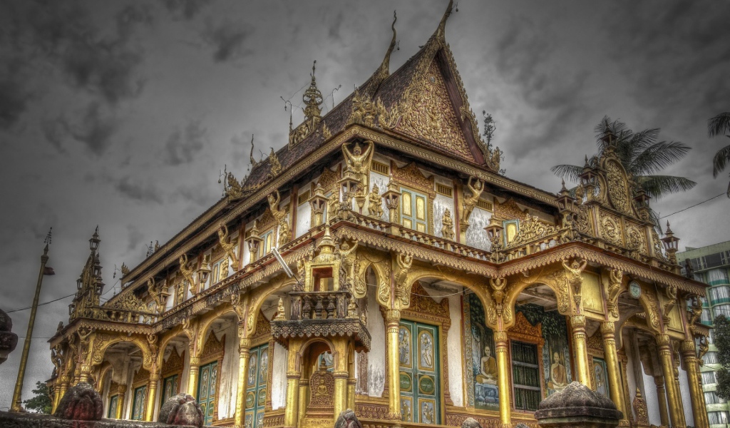 Храм в городе Пномпень, Камбоджа 