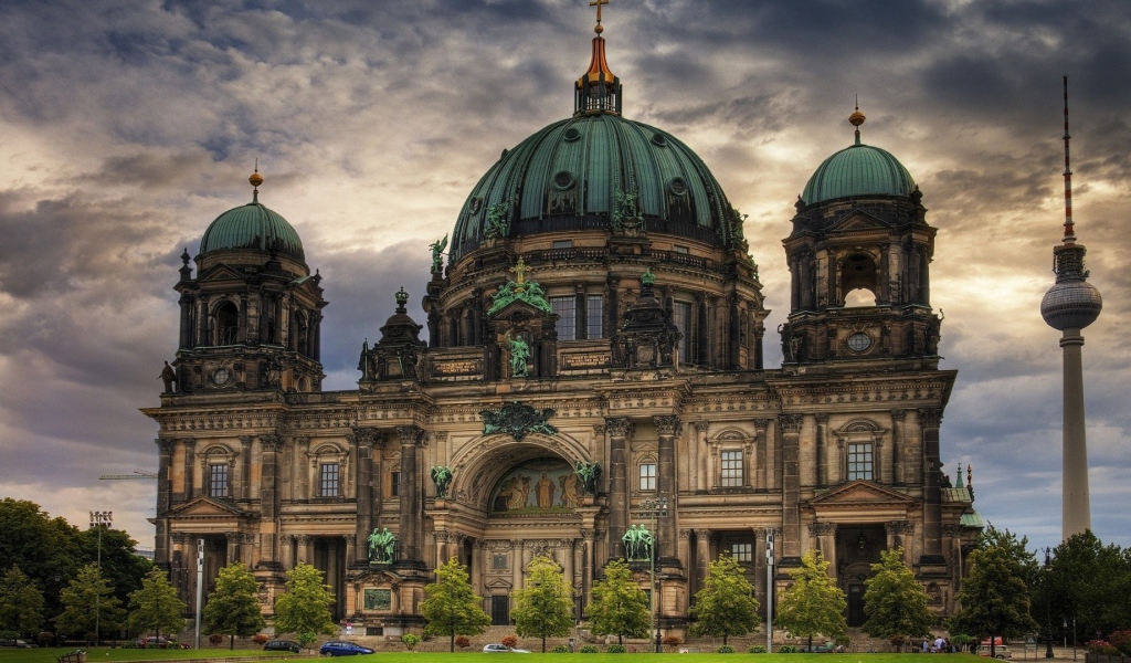 Berlin cathedral against the sky, Germany