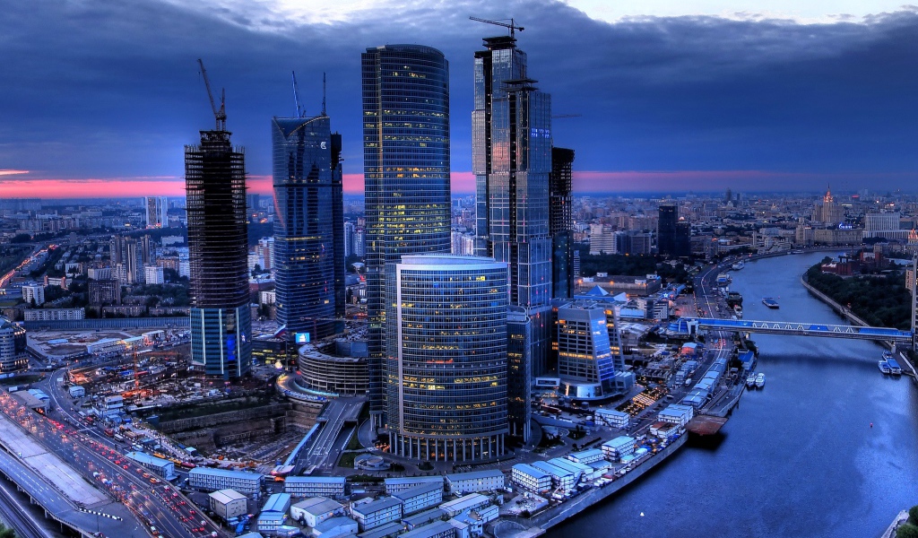 Строительство небоскребов в городе Москва, Россия 