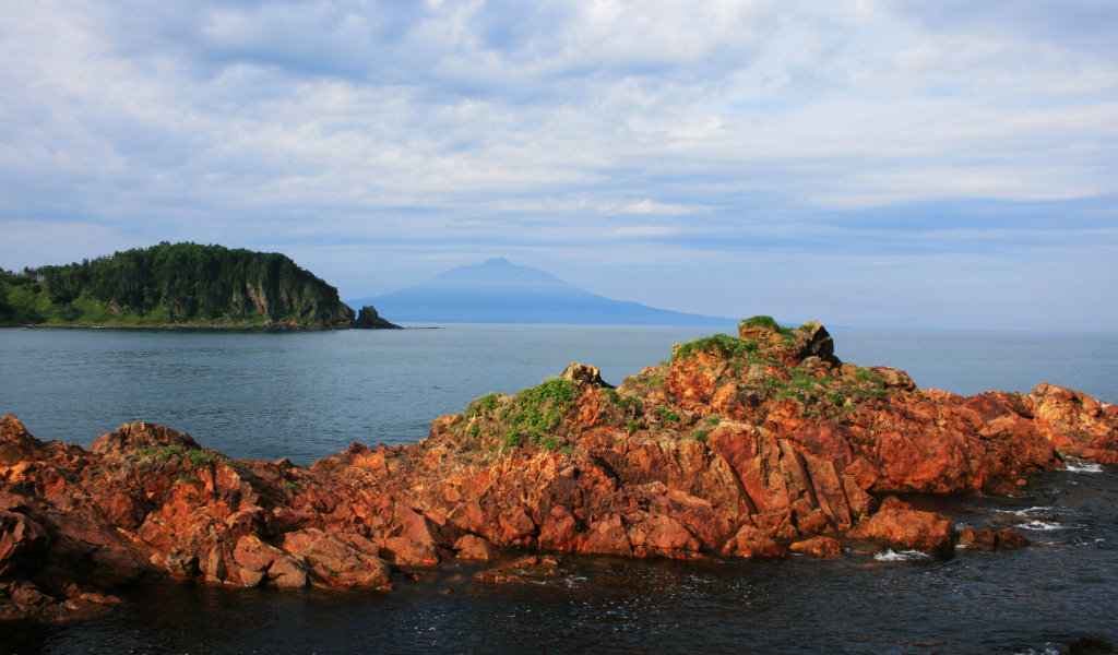 Охотское море природа Сахалина, Россия 