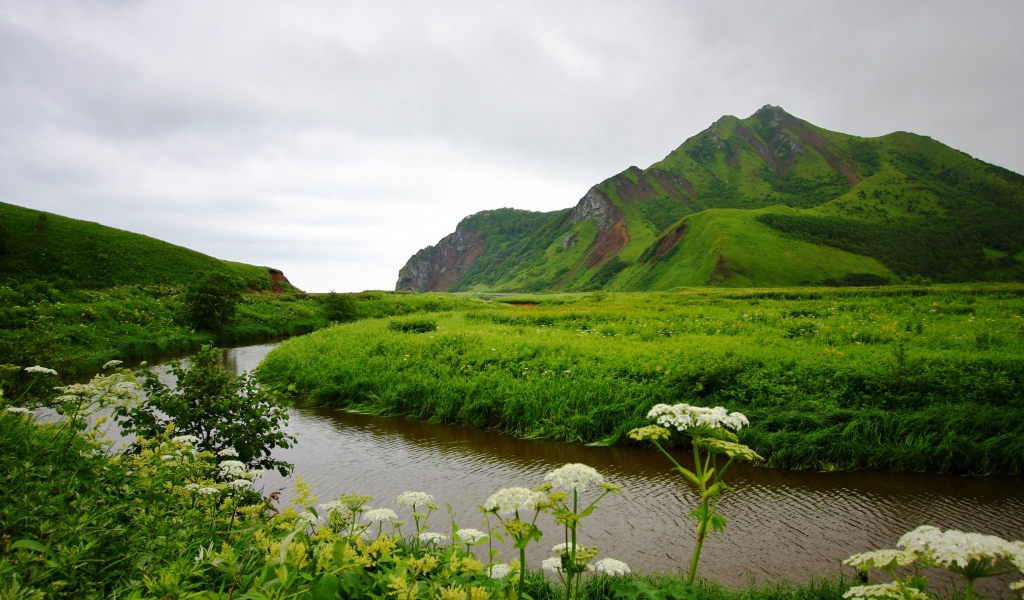 Живописная природа города Александровск-Сахалинский, Россия 