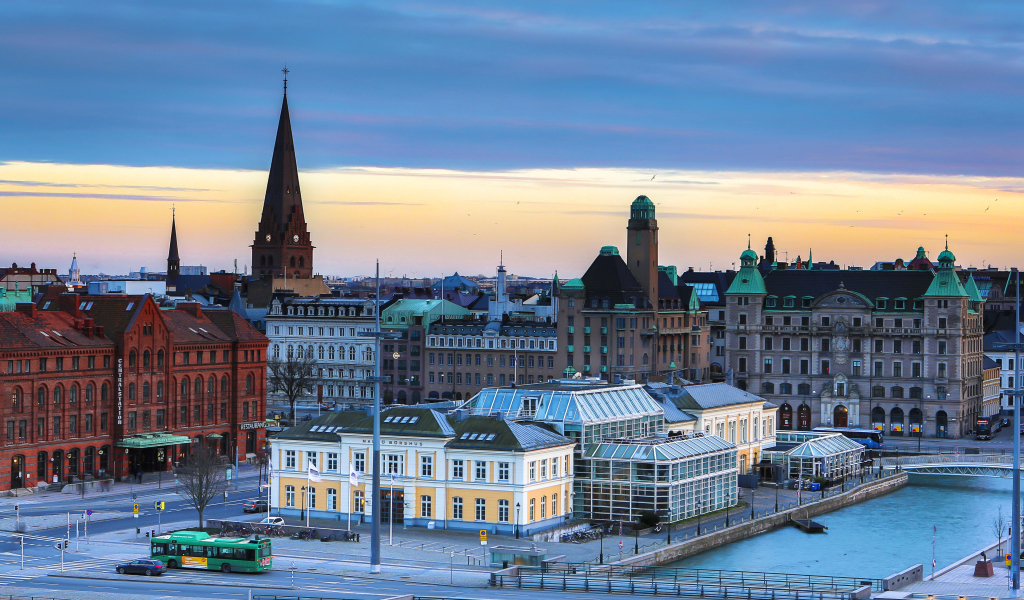 Панорама города Мальмё, Швеция