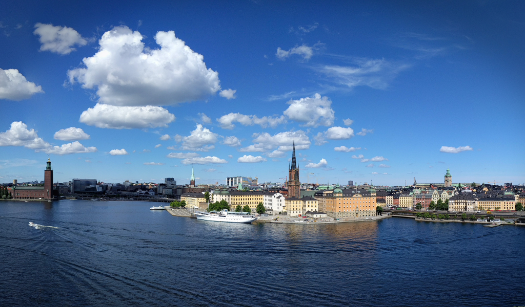 Вид на город Стокгольм, Швеция 