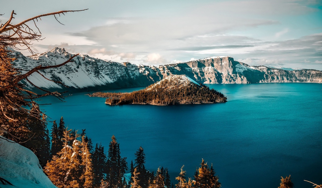 Озеро Крейтер национальный парк в Орегоне, США
