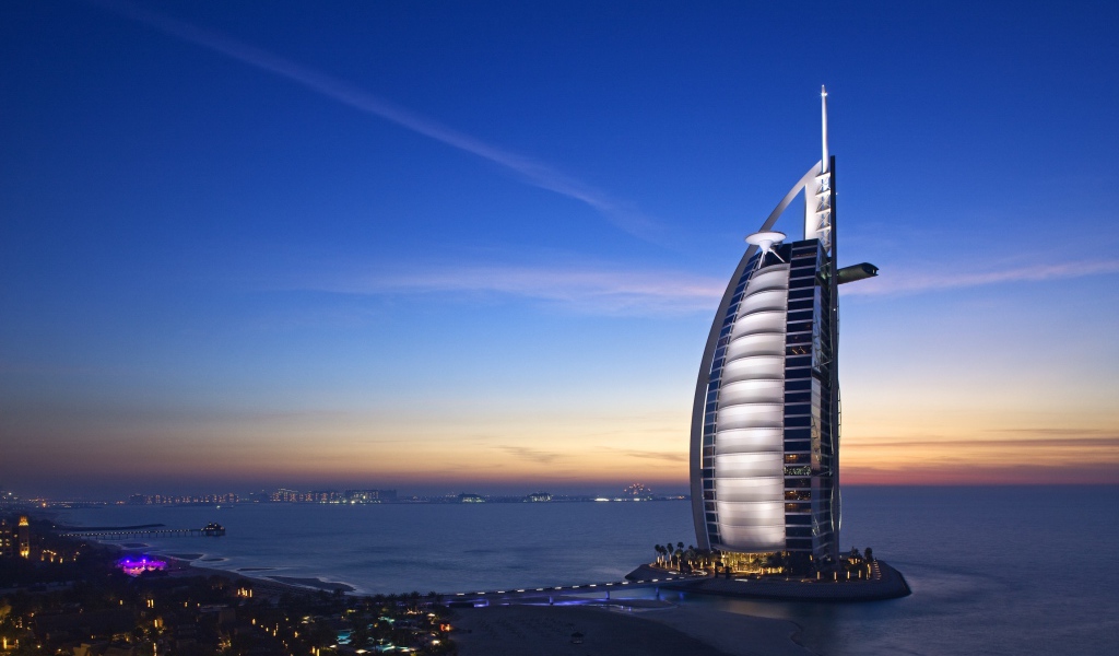 Beautiful hotel building Burj Al Arab, Dubai. United Arab Emirates