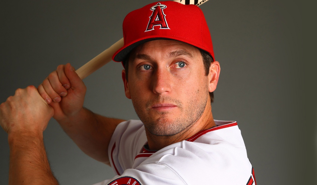 Бейсболист Дэвид Фриз с битой 