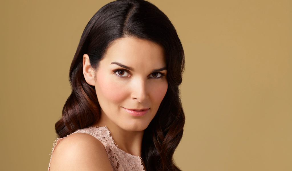 Красивая брюнетка актриса Энджи Хэрмон 