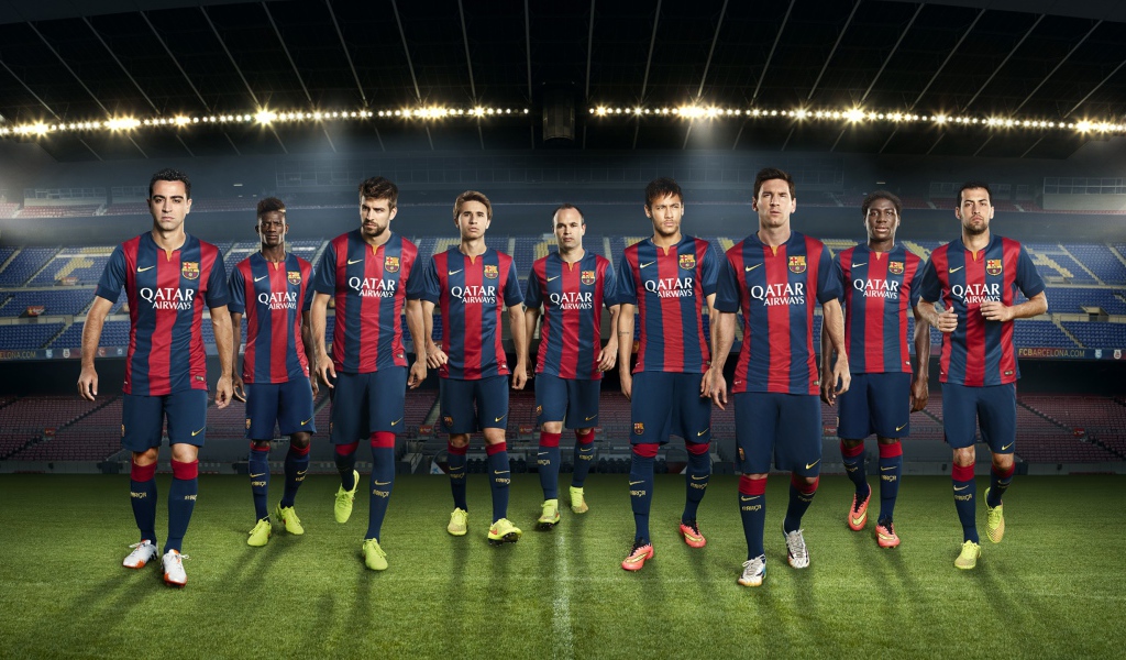 Футбольная команда футбольного клуба Барселона 