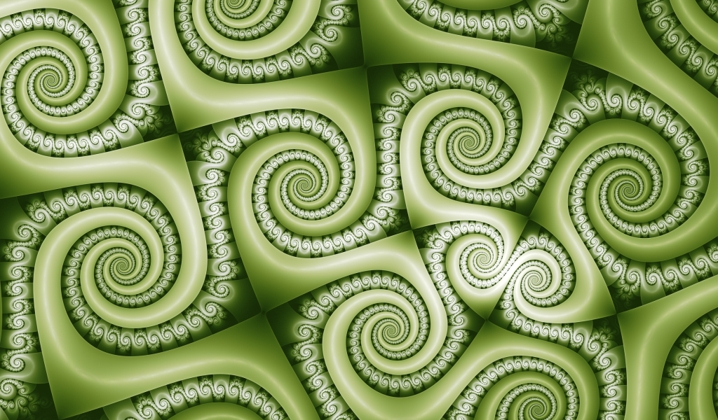 Abstract spiral green pattern
