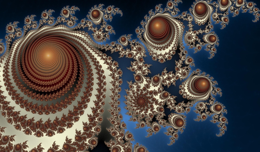 Абстрактные спирали на синем фоне