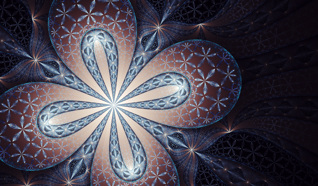 Красивый фрактальный рисунок цветок, 3д графика