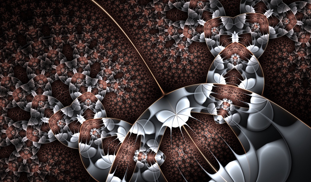 Красивый фрактальный рисунок в коричневых и серых тонах