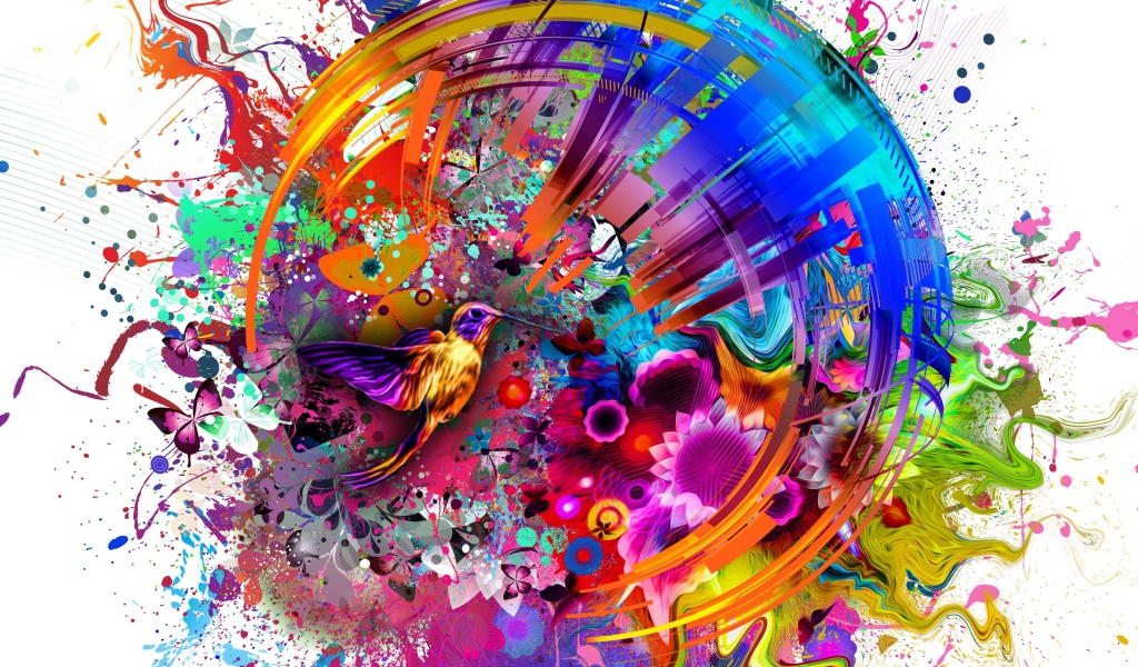 Фантастический рисунок 3д графика на белом фоне 