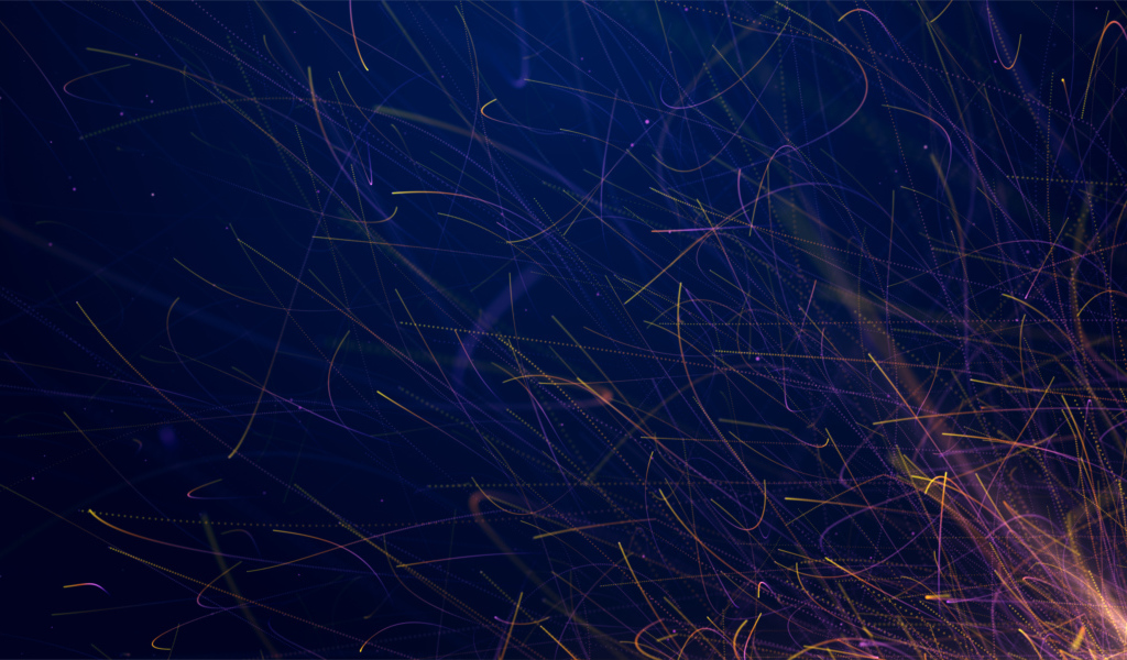 Огненные искры на синем фоне, 3д графика