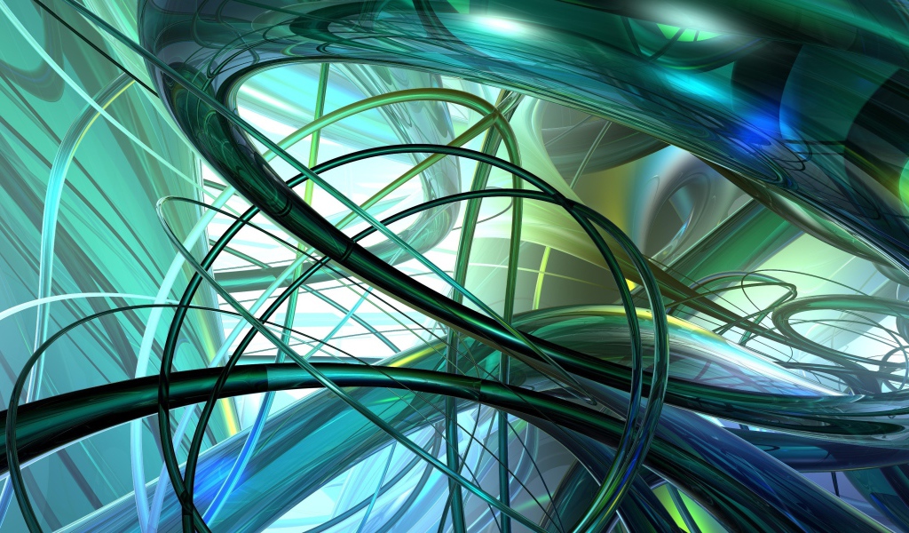 Разноцветные витые линии, 3д графика