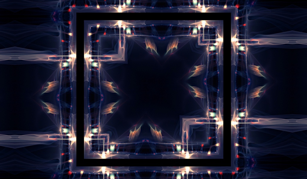 Квадрат с яркими волнами, 3д графика