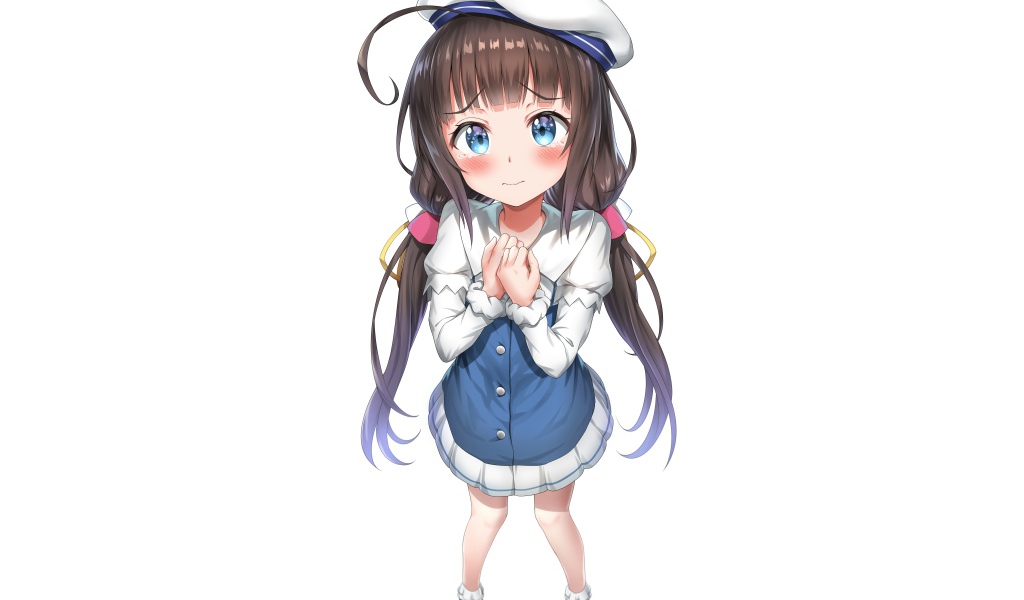 Девушка Ai Hinatsuru на белом фоне, аниме Ryuuou no Oshigoto!