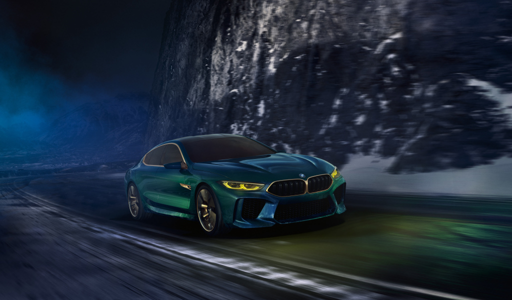 Зеленый автомобиль Bmw Concept M8 