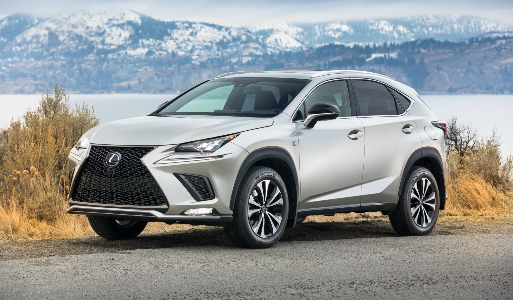 Серебристый автомобиль Lexus  NX 300 F SPORT, 2018